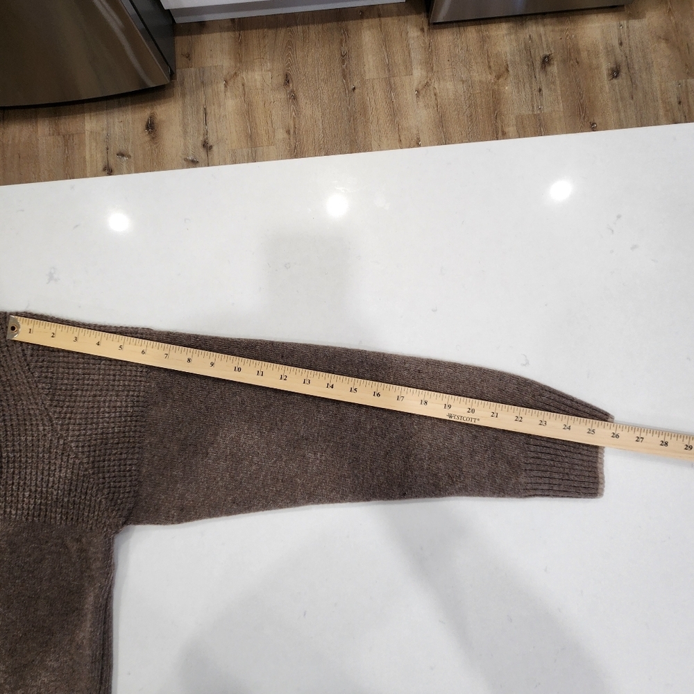 VTG Daniele Blasi Wool Blend Henley Sweater Mens XL Brown Waffle Knit Preppy - Picture 9 of 11